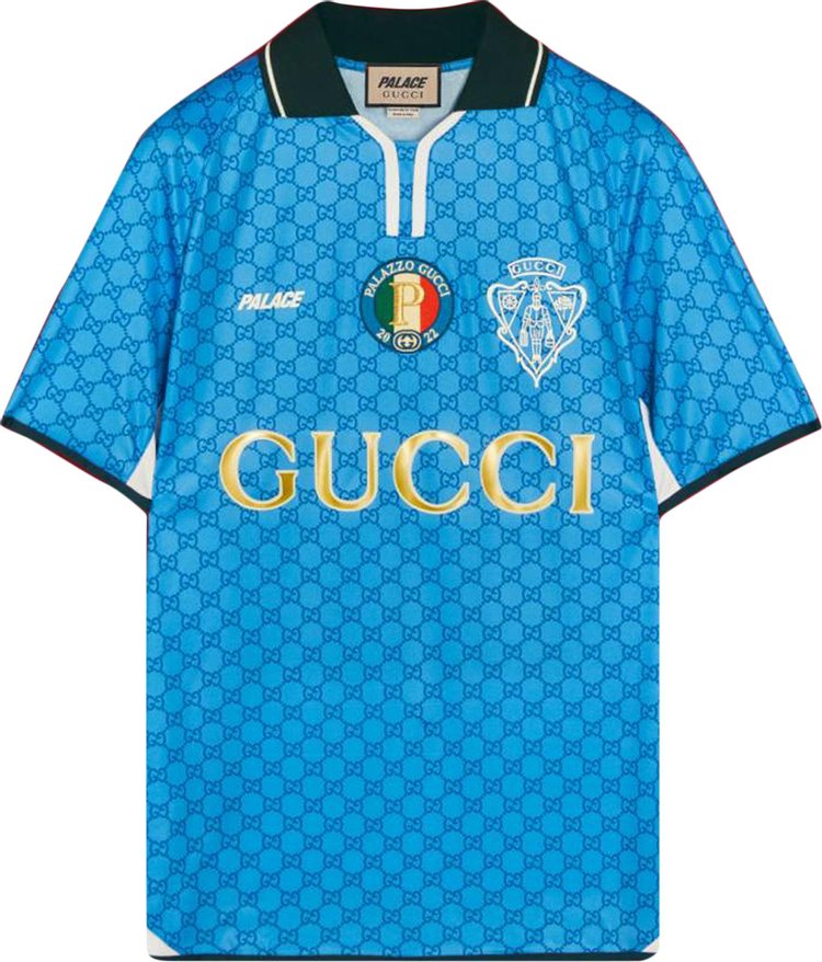 Gucci x Palace Printed Football Technical Jersey T-Shirt 'Blue'