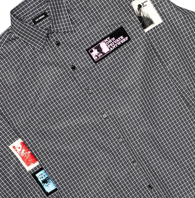 Raf Simons Punk Patch Checkered Shirt BlackWhite