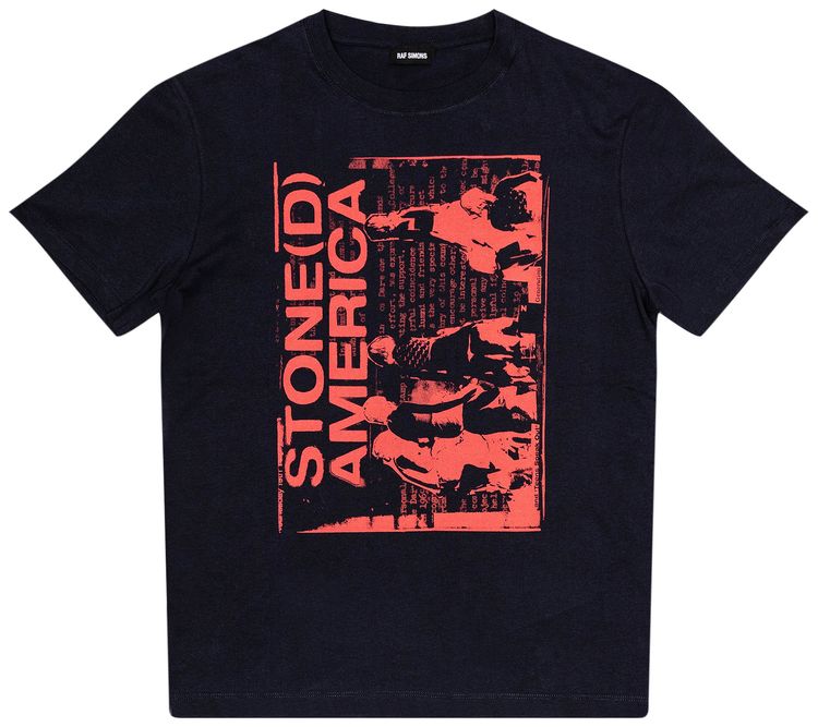 Raf Simons Stoned America T Shirt Dark Navy