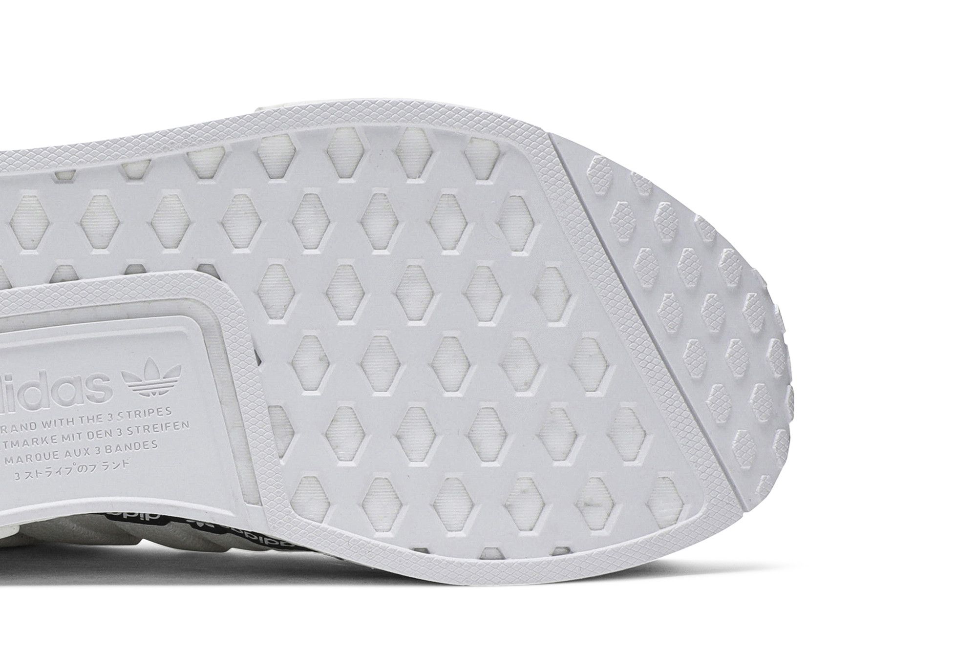 Nmd r1 white tape logo sales
