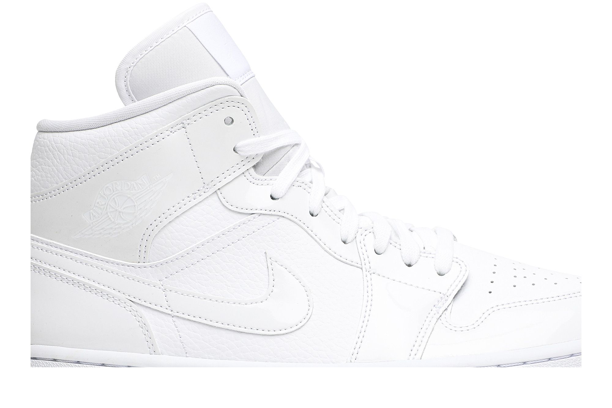 Size 5.5 Wmns Air Jordan 1 Mid 'Triple White Patent'
