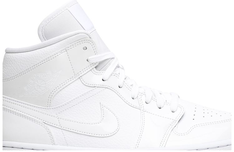 Wmns Air Jordan 1 Mid Triple White Patent
