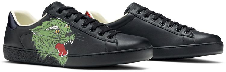 Gucci Ace Low Green Panther   Black