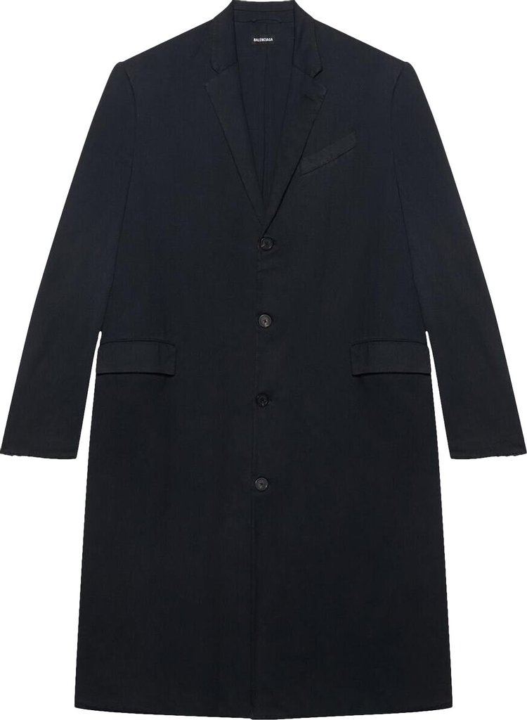 Balenciaga Worn Out Tailored Coat Black