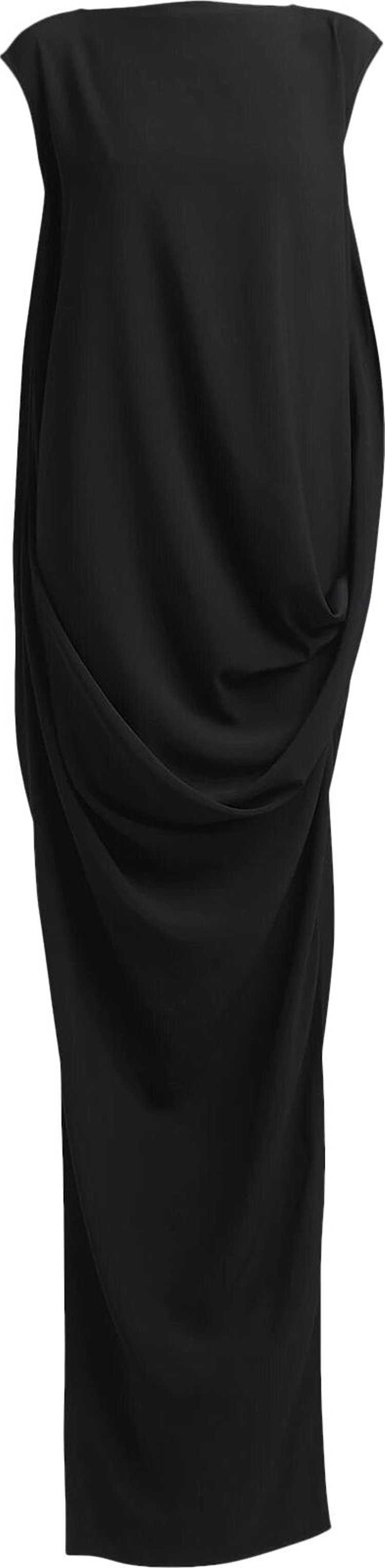 Rick Owens Cady Draped Boat-Neck Gown 'Black'