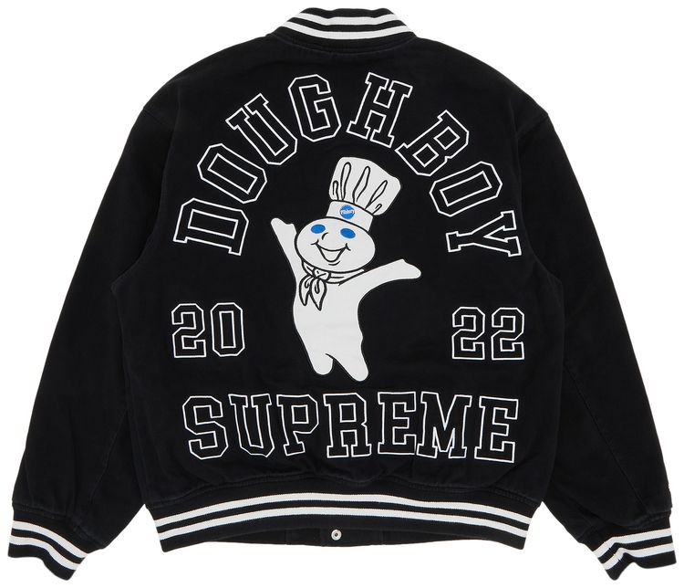Supreme x Mitchell Ness Doughboy Twill Varsity Jacket Black