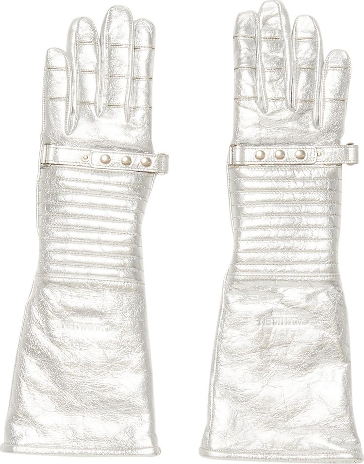 Calvin Klein 205W39NYC Long Space Gloves In Silver