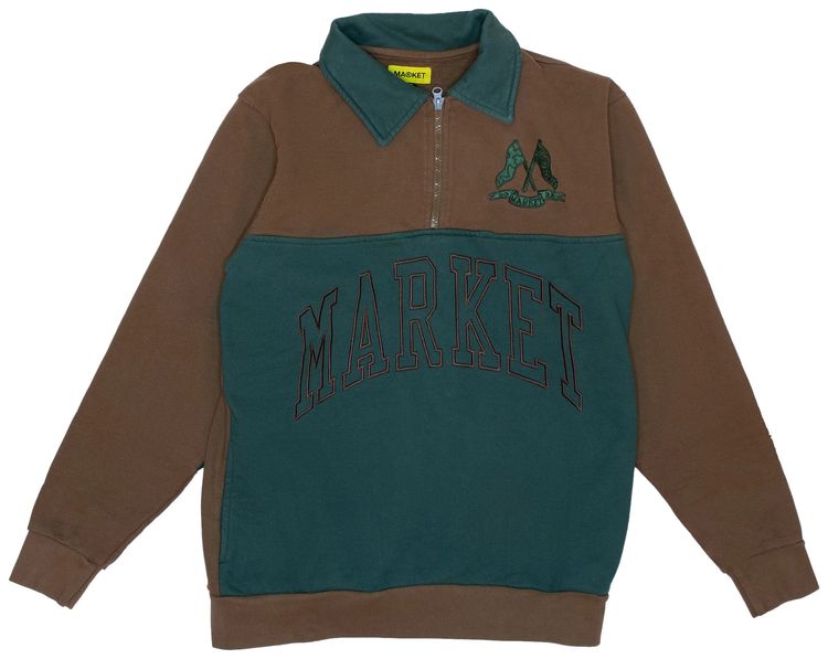 Market Half Zip Rugby Sweatshirt Milk Chocolate