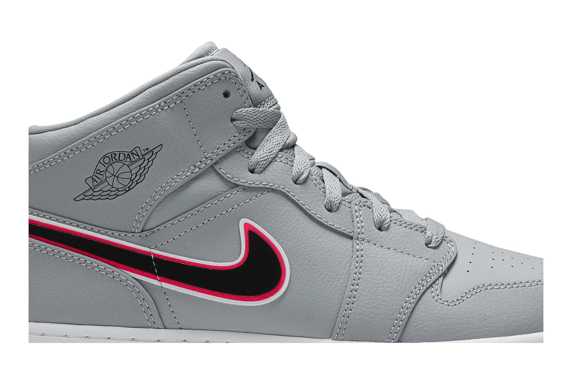 Buy Air Jordan 1 Mid GS Wolf Grey Pink 555112 060 GOAT