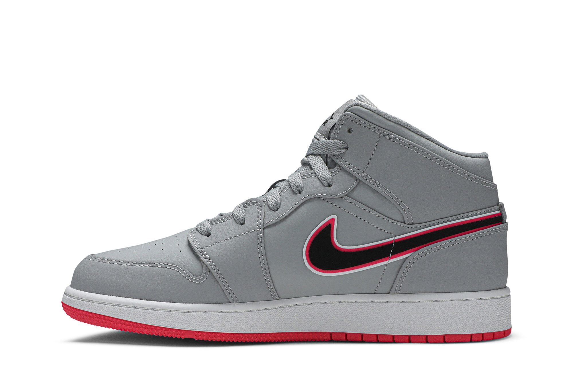 Size 3.5 Air Jordan 1 Mid GS Wolf Grey Pink