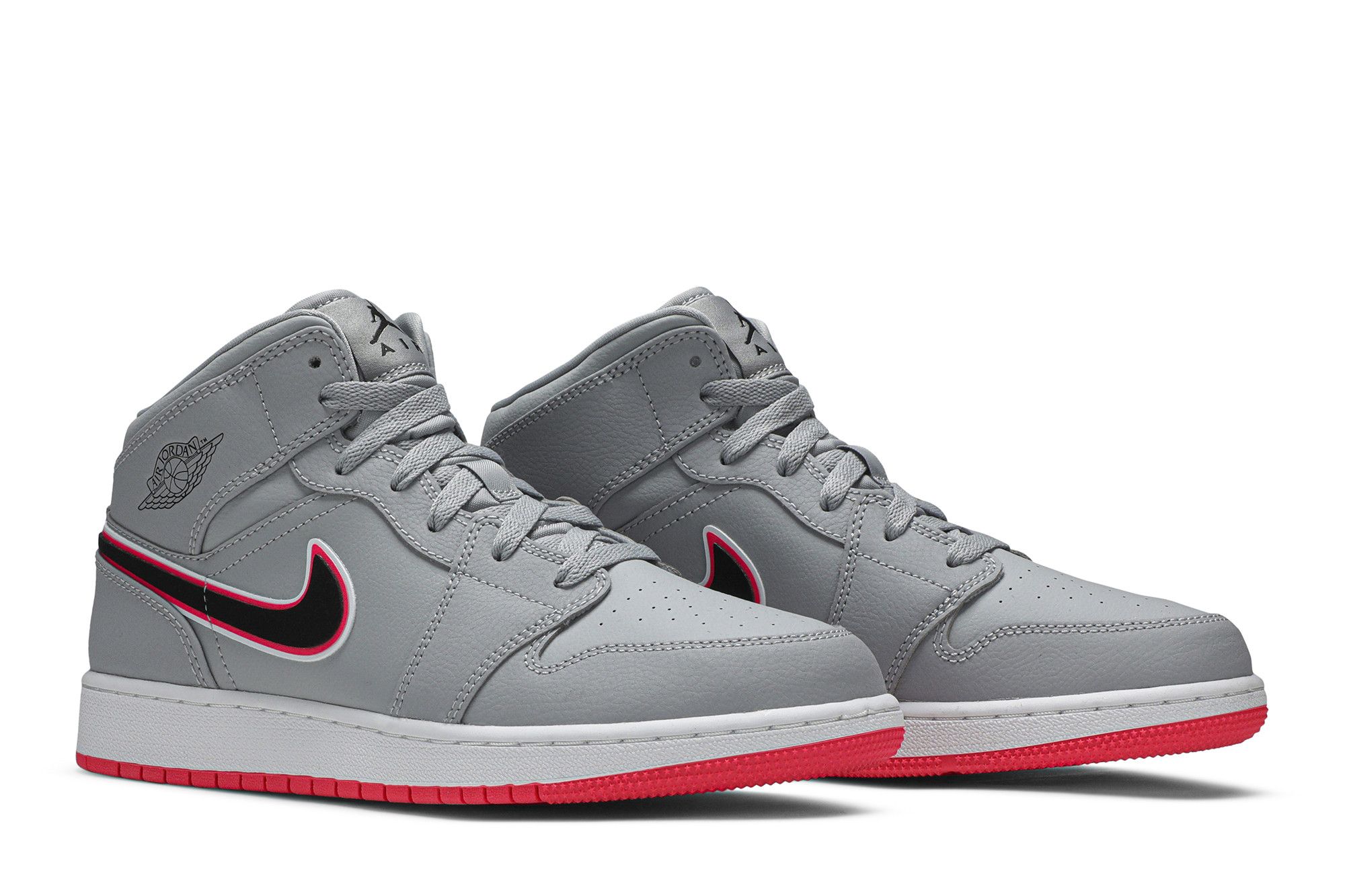 Buy Air Jordan 1 Mid GS 'Wolf Grey Pink' - 555112 060 | GOAT