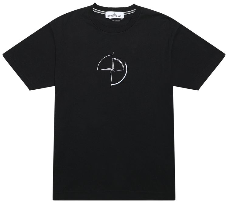 Stone Island T Shirt Logo Short Sleeve Black