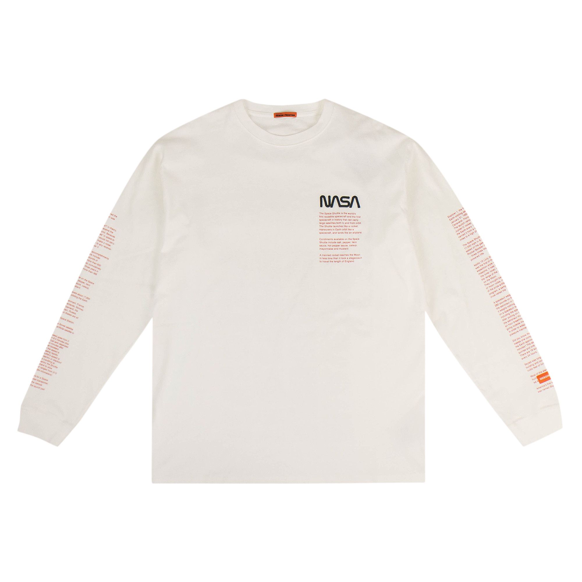 新品同様 Heron Buy Preston T Sleeves Long Facts NASA Cotton White トップス