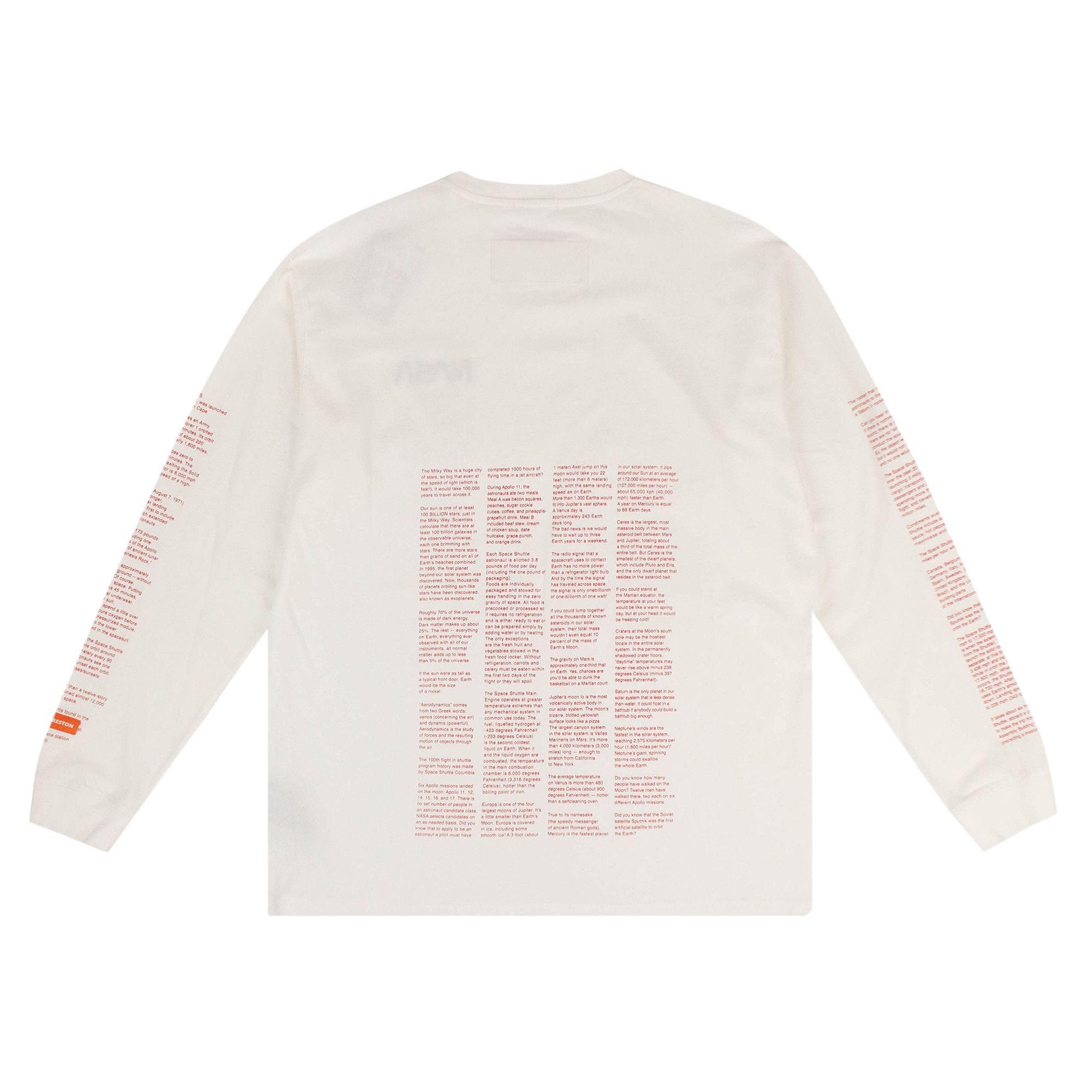 ブランド雑貨総合 Preston Heron Buy White T Sleeves Long Facts NASA Cotton トップス