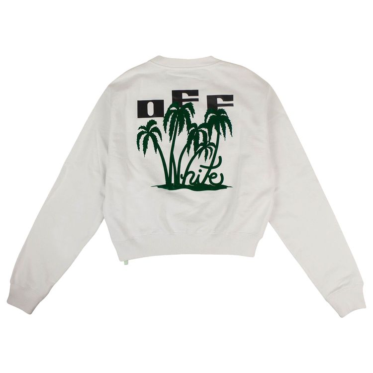 Off White Graphic Sweatshirt White  Green