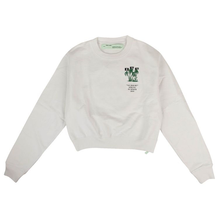 Off White Graphic Sweatshirt White  Green