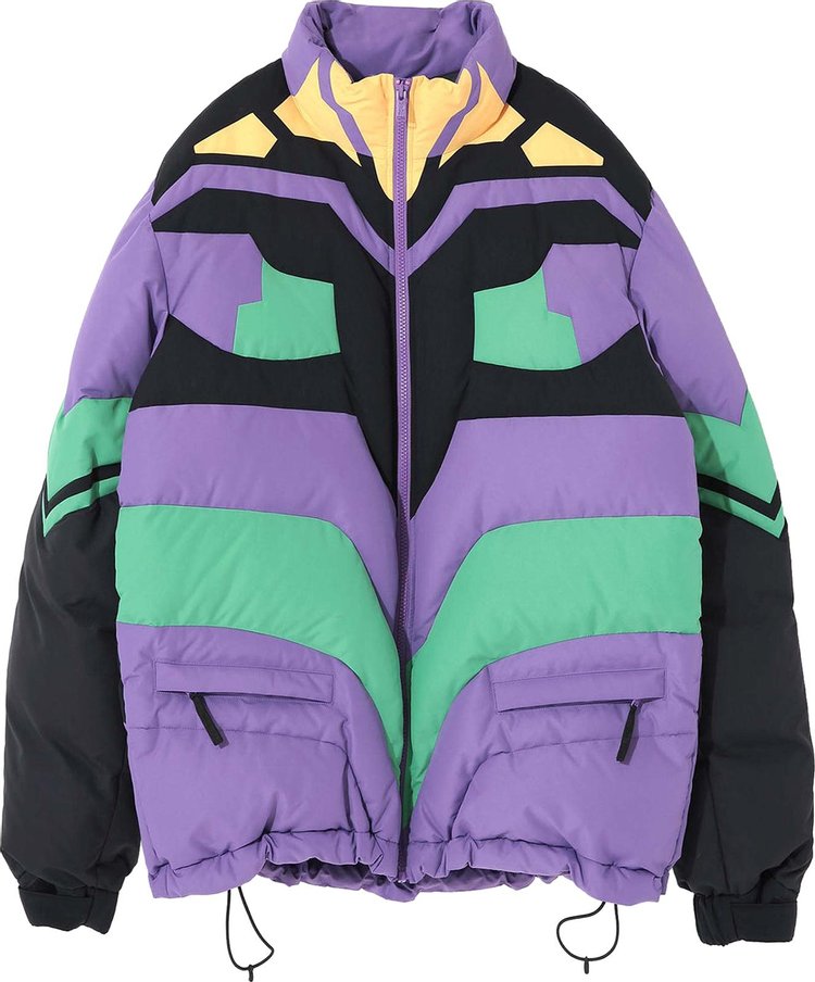Undercover x Evangelion Padded Jacket In Purple/Green/Blue