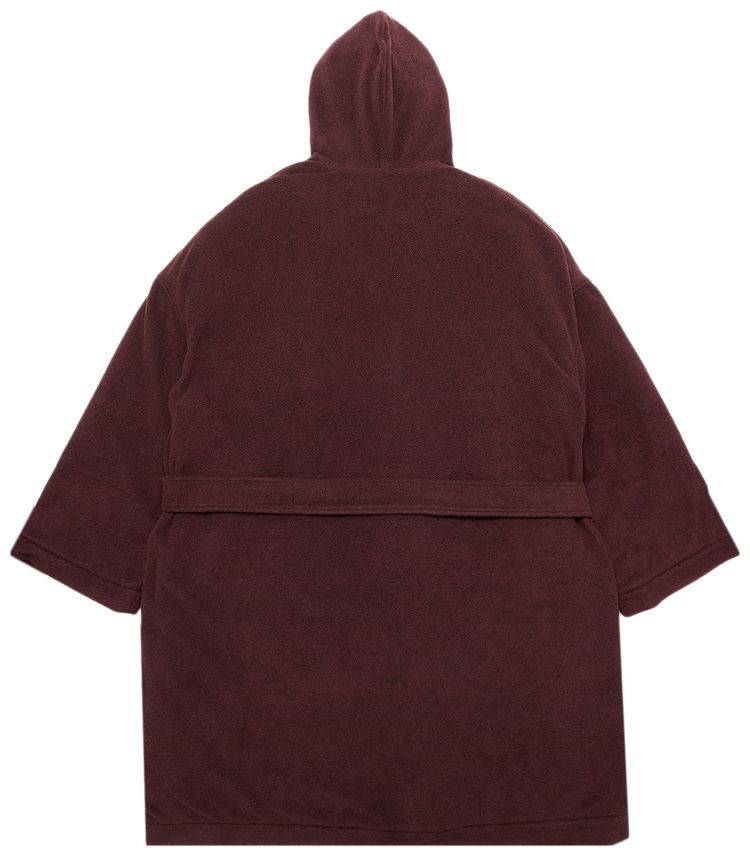 Vetements Quilted Wool Bath Robe In Burgundy