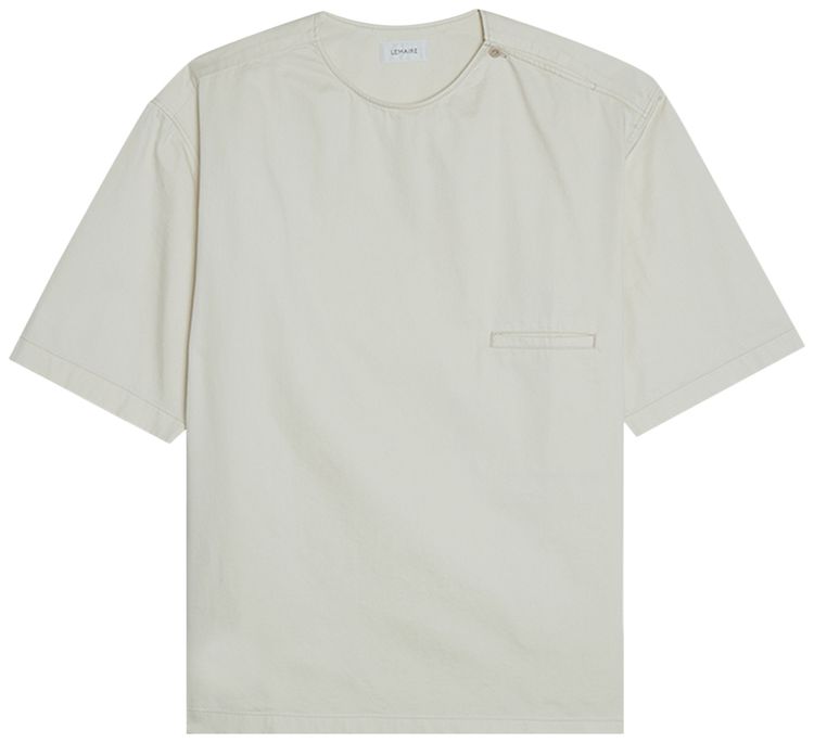 Lemaire Button Neck Shirt Cream White