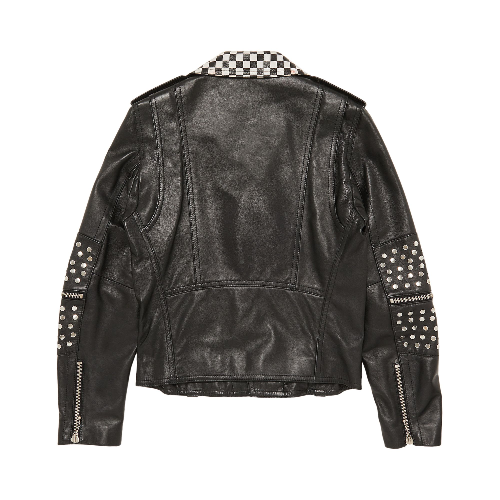 【CELINE】DOUBLE BIKER JACKET 48 CELINE HOMME Slim-Fit Studded Belted Leather Biker Jacket