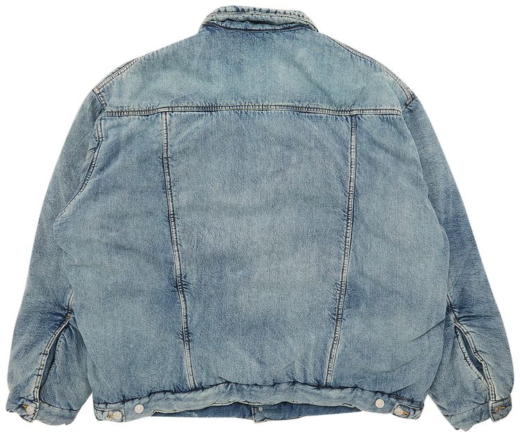 Balenciaga Padded Denim Jacket In Indigo
