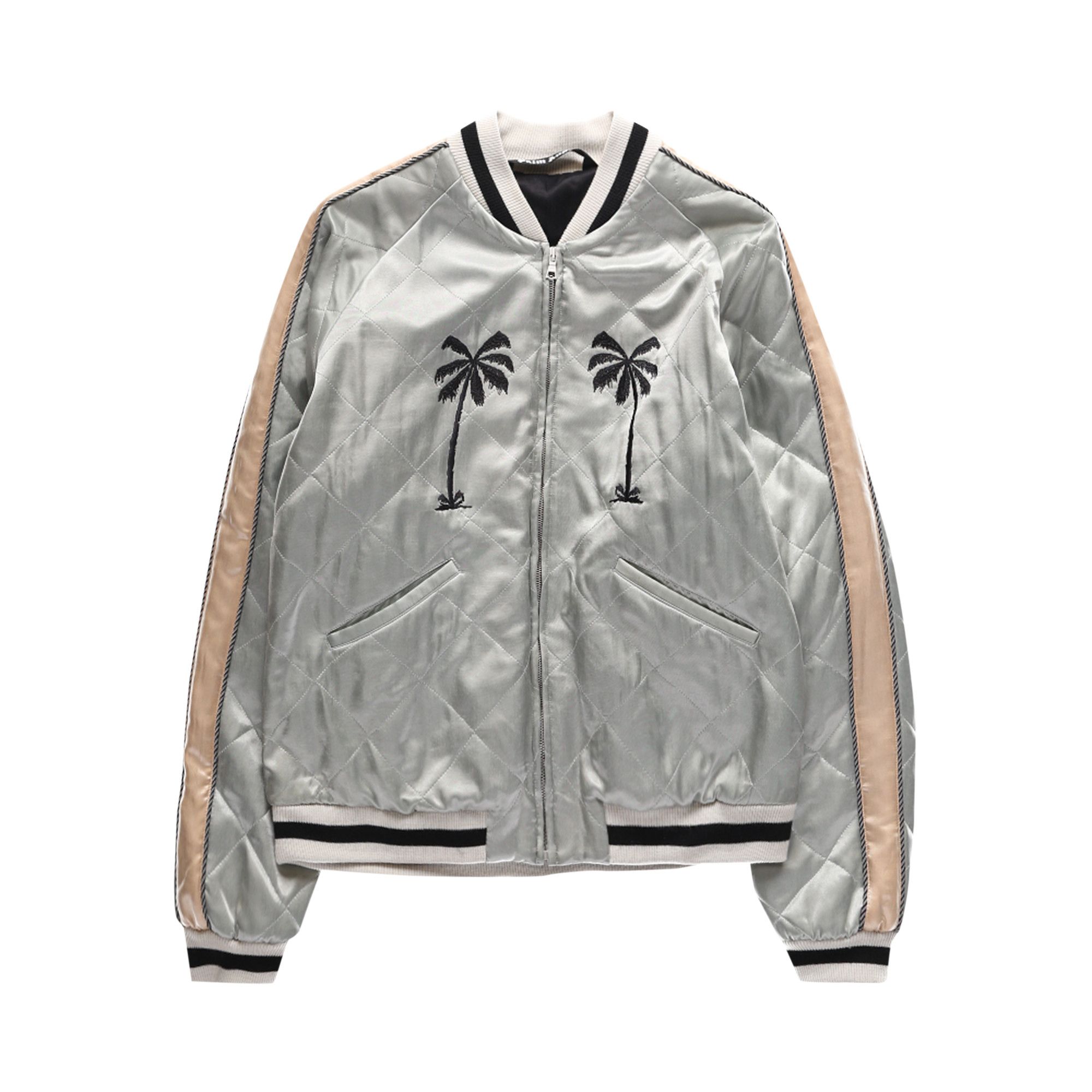 Buy Palm Angels Life Is Palm Souvenir Jacket Grey Black