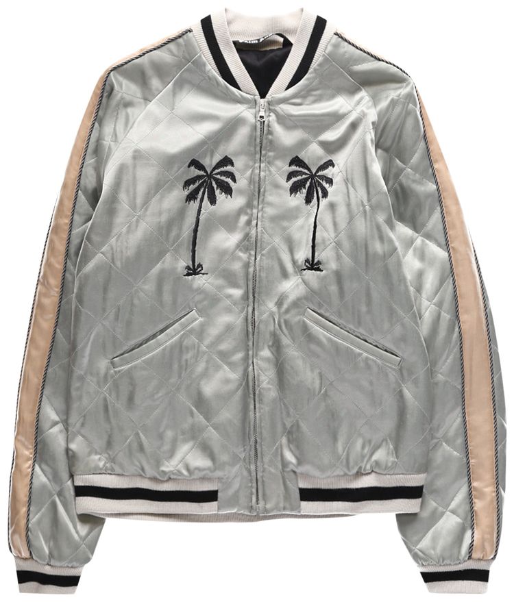 Palm Angels Life Is Palm Souvenir Jacket GreyBlack