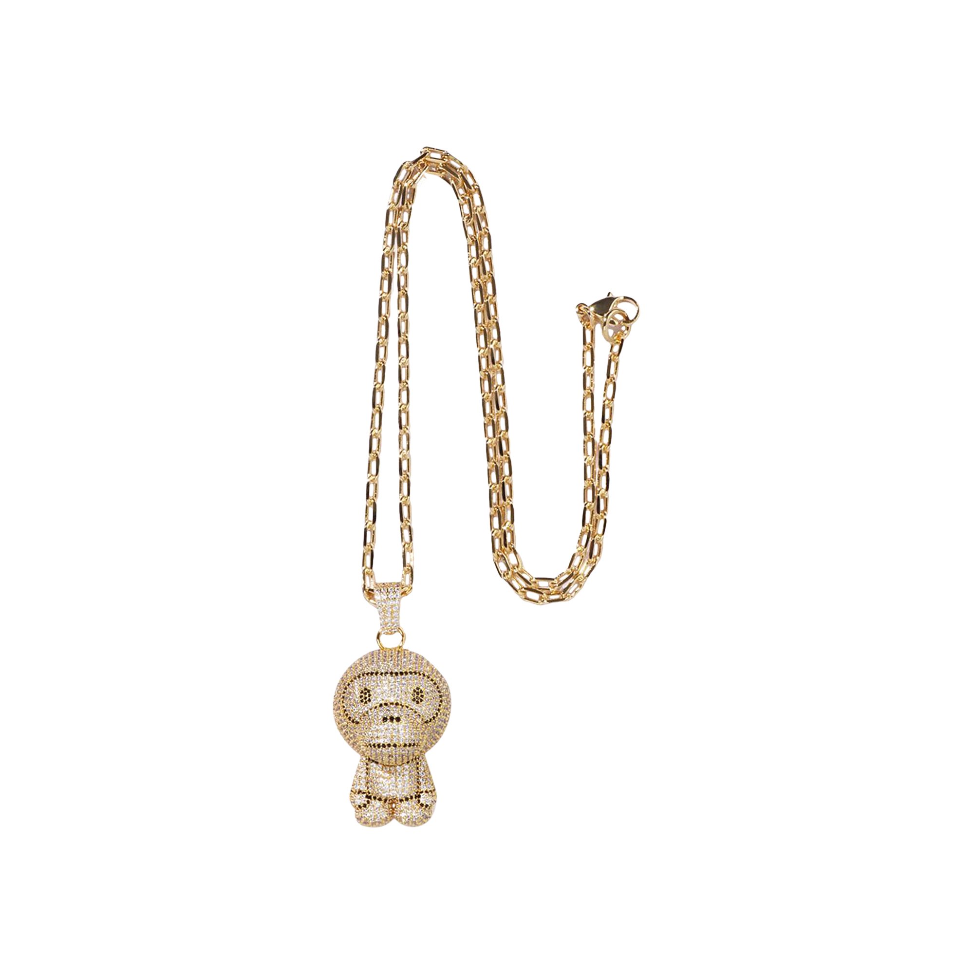 Buy BAPE Milo Crystal Stone Necklace 'Gold' - 2I80 182 002 GOLD