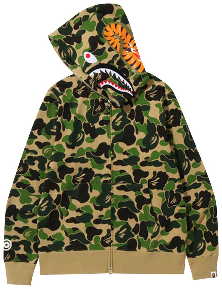 BAPE Big ABC Camo Shark Full Zip Hoodie Green