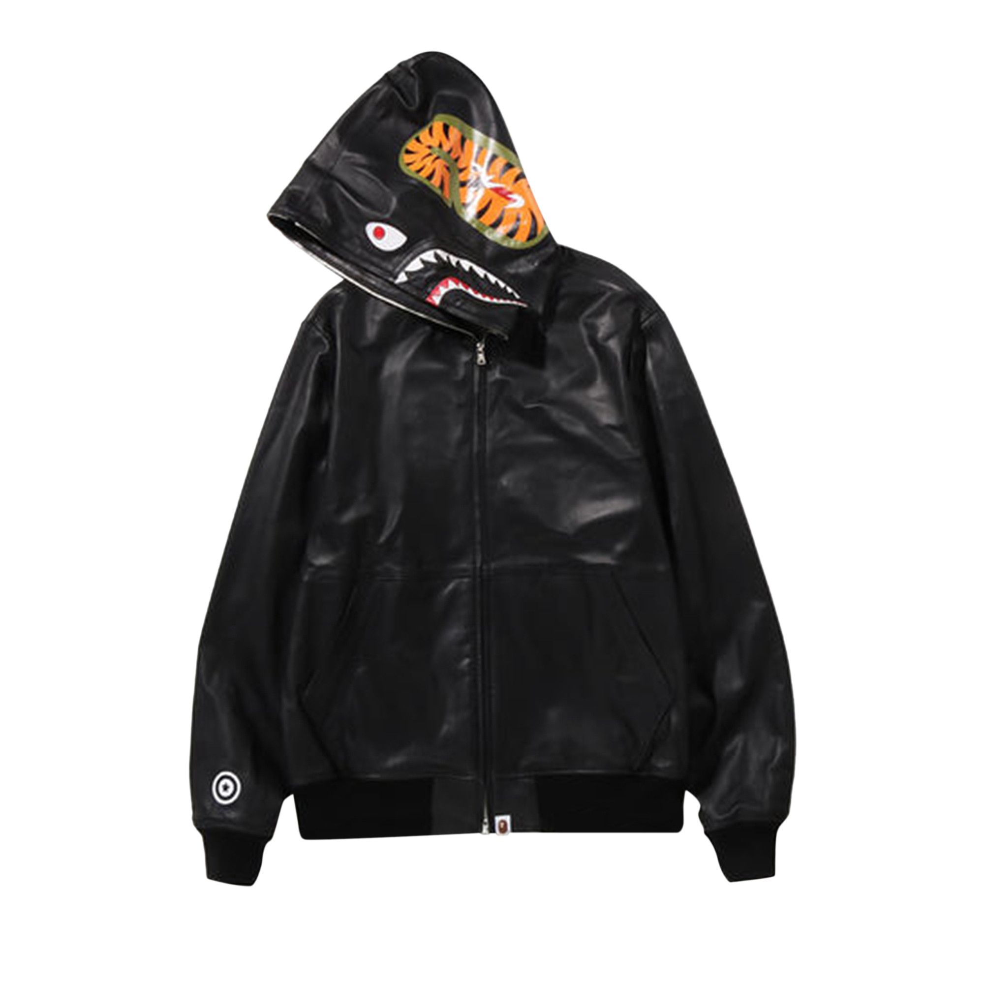 Leather bape jacket clearance