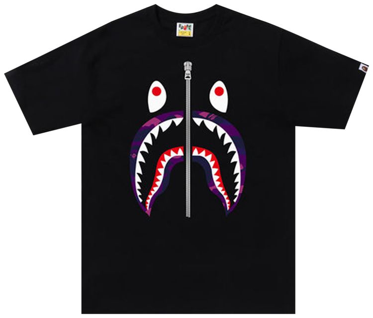 BAPE Color Camo Shark Tee BlackPurple