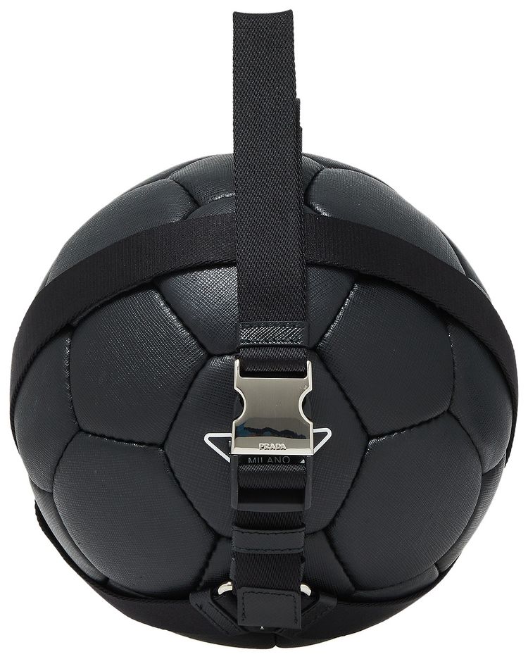 Prada Saffiano Logo Soccer Ball In Black