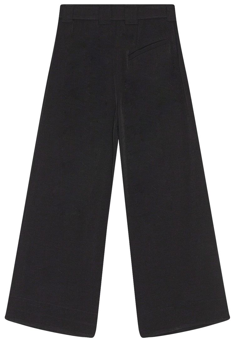 GANNI Light Structured Jacquard Wide Pants Black