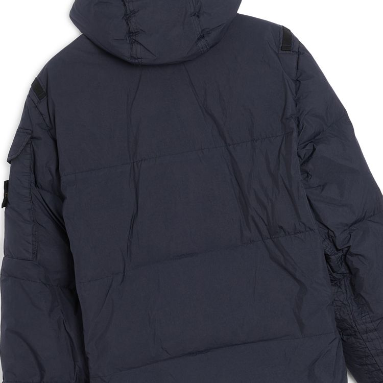 Stone Island Hooded Down Jacket Navy Blue
