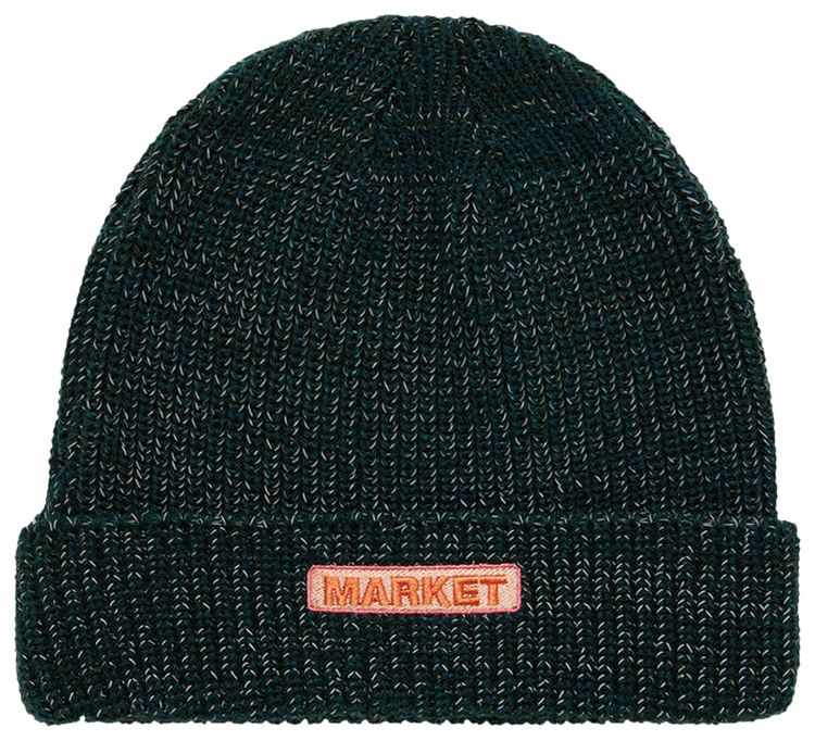 Market Reflective Bar Logo Beanie Green