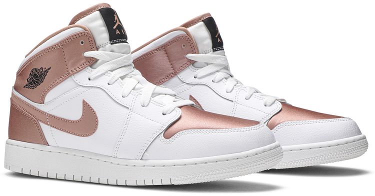 Air Jordan 1 Mid GS White Rose Gold