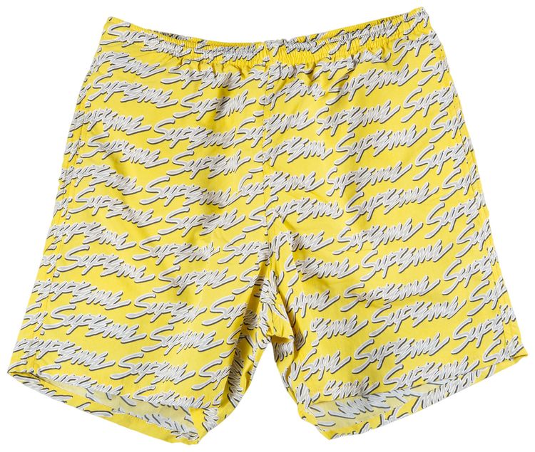 Supreme Signature Script Logo Water Short Yellow