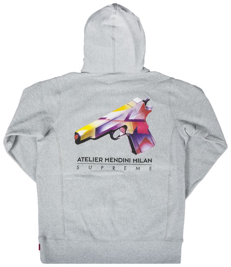 Supreme x Mendini Gun Hooded Sweatshirt Grey