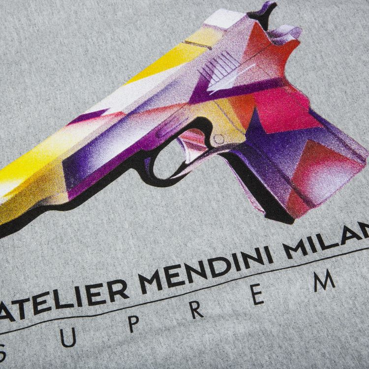 Supreme x Mendini Gun Hooded Sweatshirt Grey