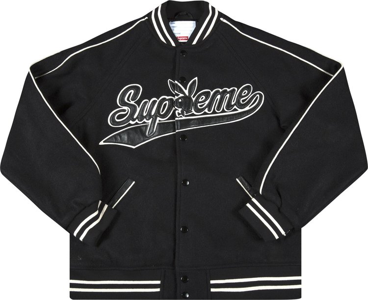 Supreme x Playboy Varsity Jacket 'Black'