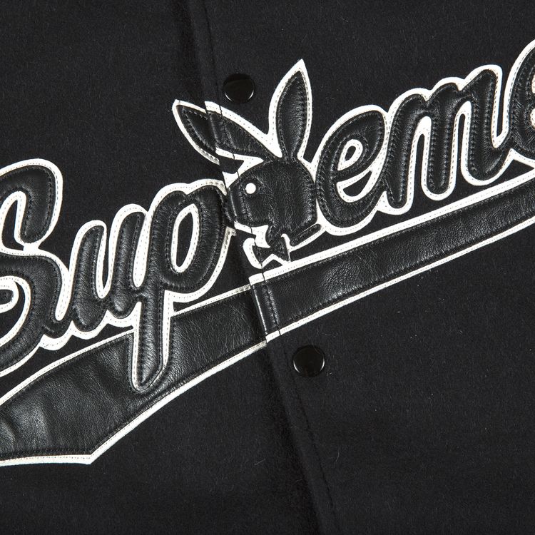 Supreme x Playboy Varsity Jacket Black
