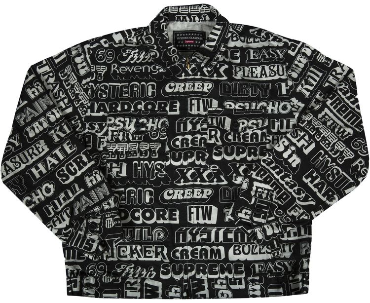 Supreme x Hysteric Glamour Text Work Jacket Black