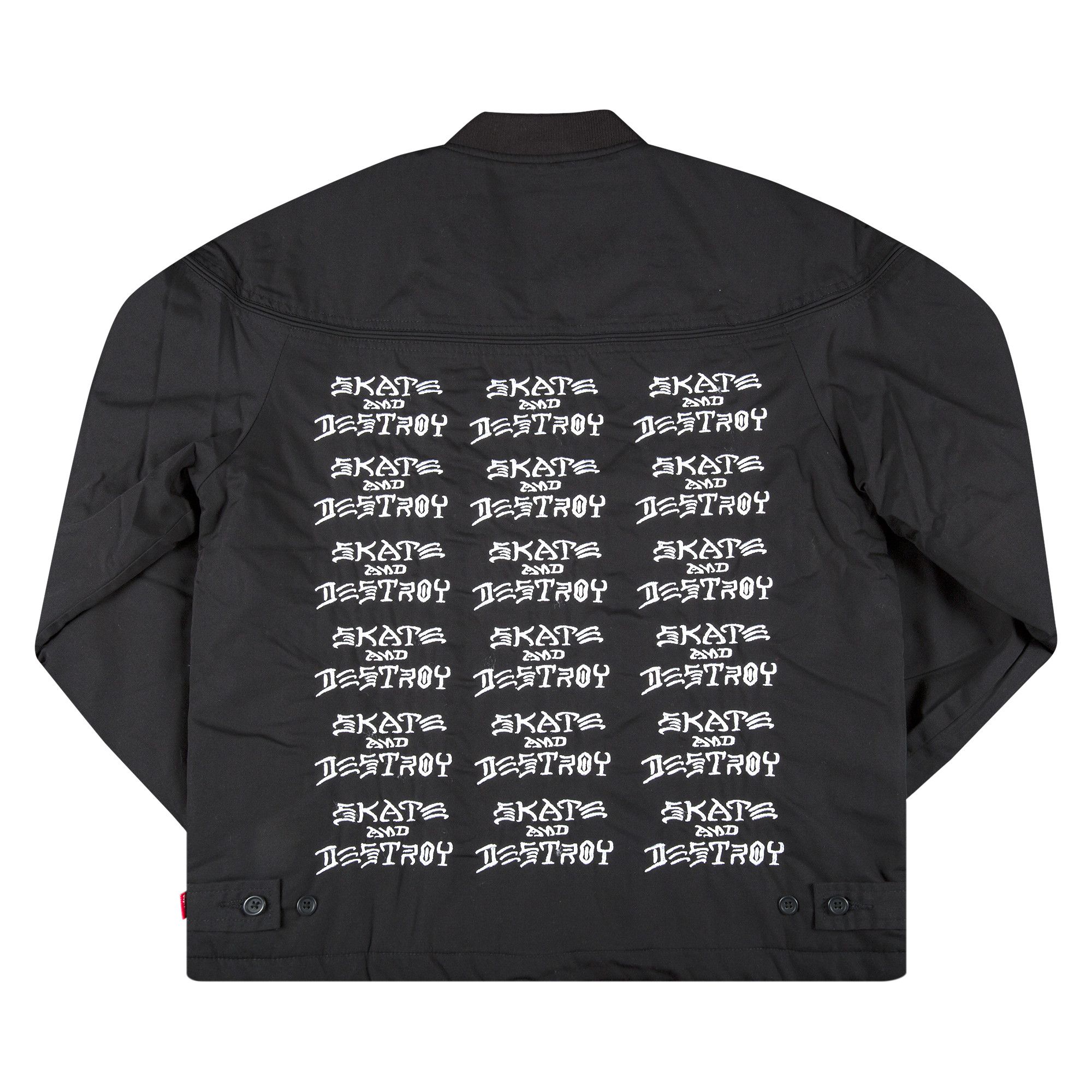 Buy Supreme x Thrasher Poplin Crew Jacket Black SS17J51 BLACK GOAT IT