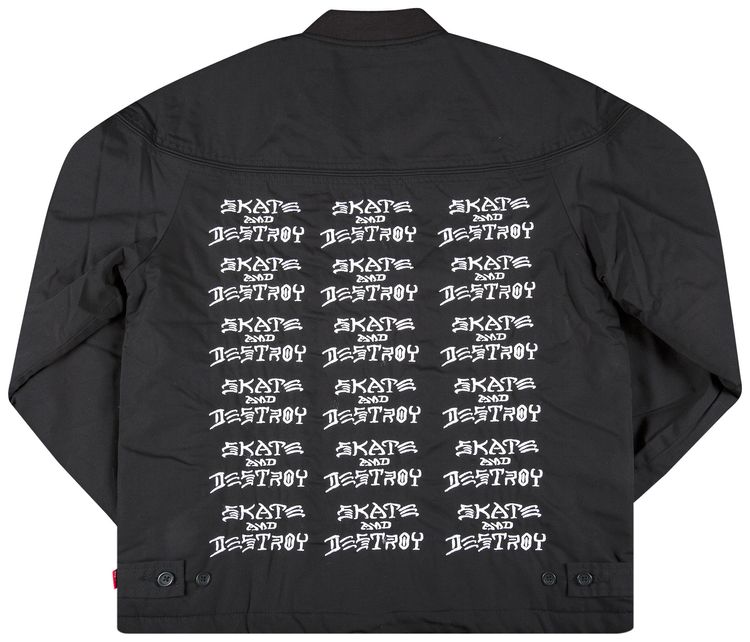 Supreme x Thrasher Poplin Crew Jacket Black