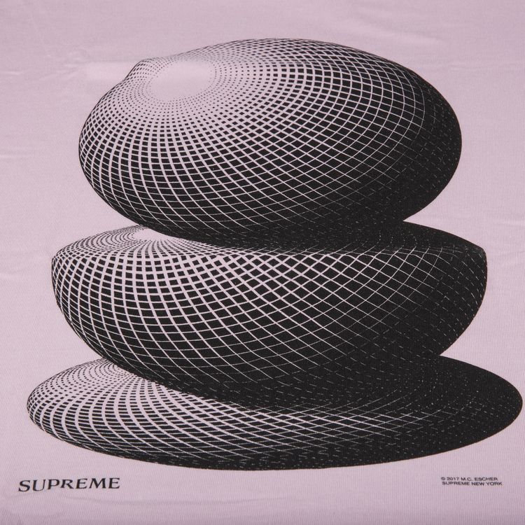 Supreme MC Escher Three Spheres T Shirt Pink
