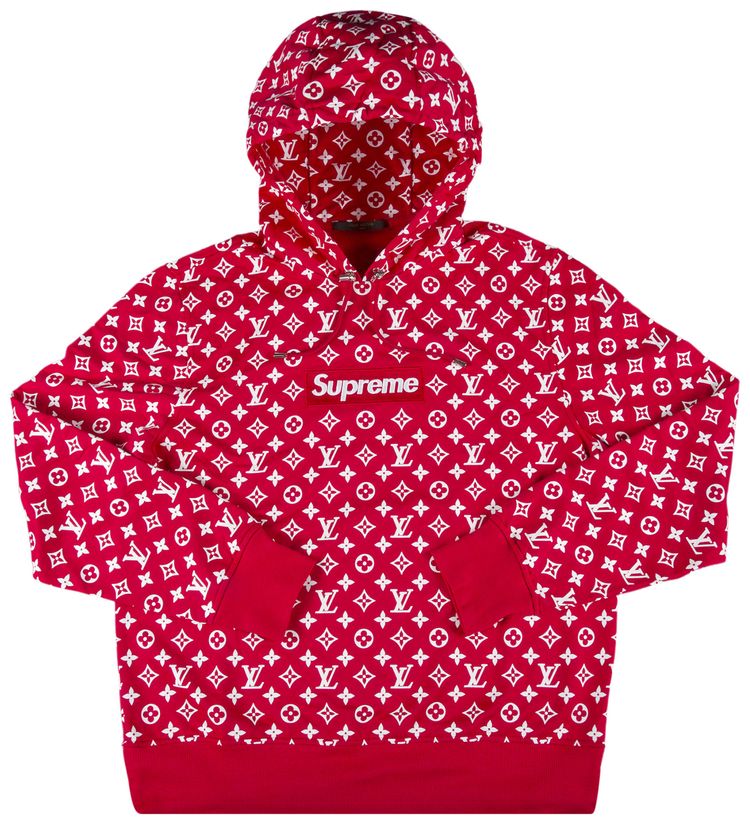 Supreme x Louis Vuitton Box Logo Hooded Sweatshirt Red