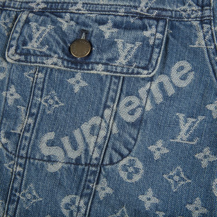 Supreme x Louis Vuitton Jacquard Denim Trucker Jacket Blue