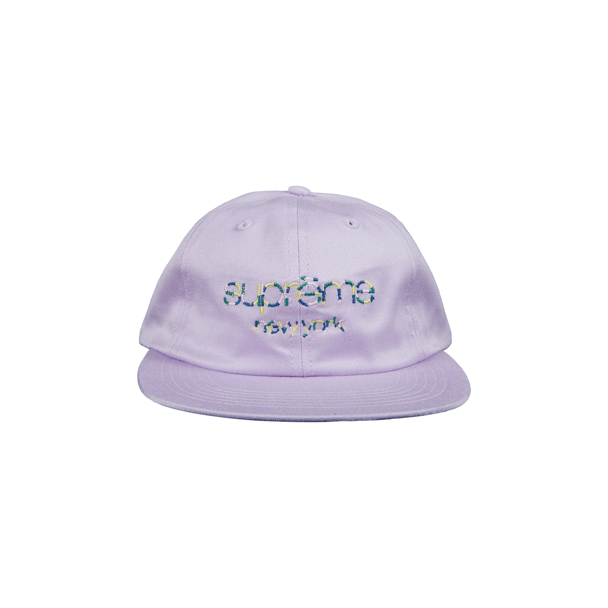 Buy Supreme Multicolor Twill Classic Logo 6-Panel Cap 'Lavender