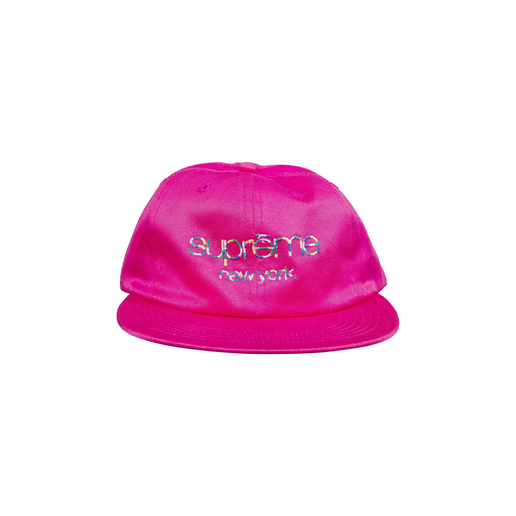 Buy Supreme Multicolor Twill Classic Logo 6-Panel Cap 'Pink