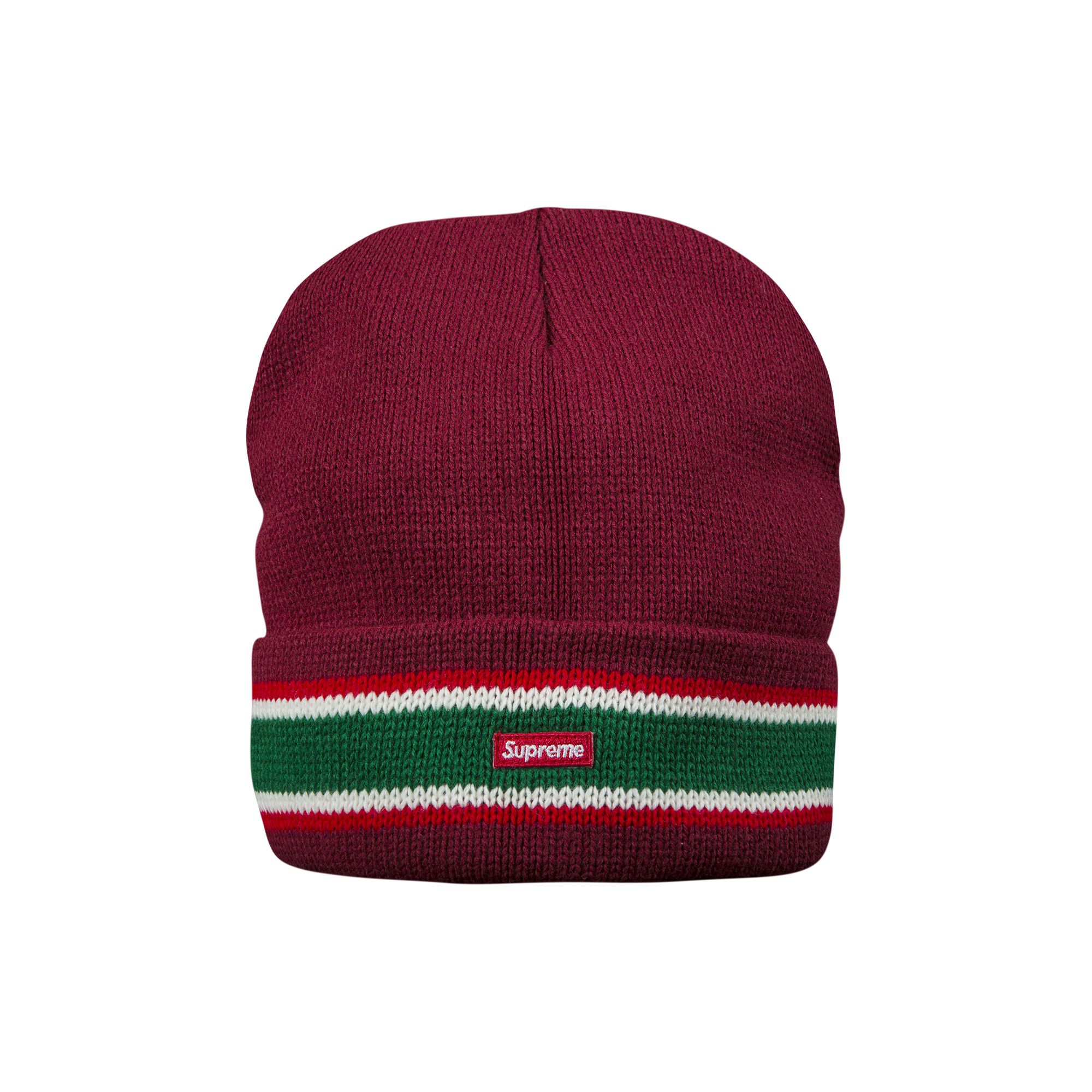 Buy Supreme Striped Cuff Beanie 'Burgundy' - FW16BN10 BURGUNDY | GOAT